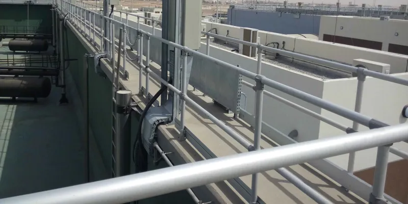 Safety Railing and Modular Guardrail made from Slip-on Railing Fittings ...