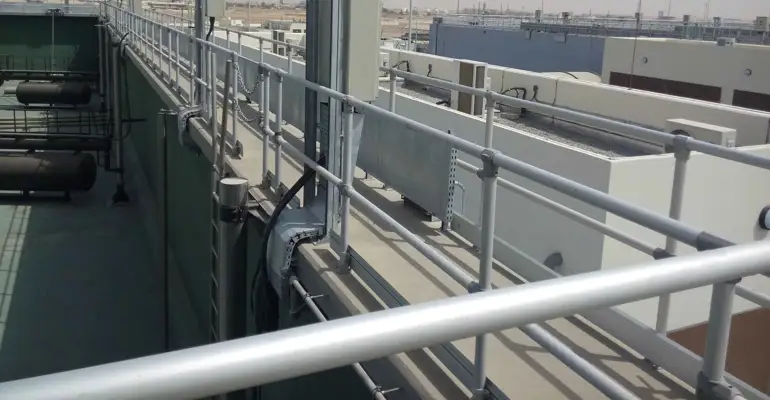 Slip Joint Railing Safety Railing and Modular Guardrail made from Slip-on Railing Fittings ...